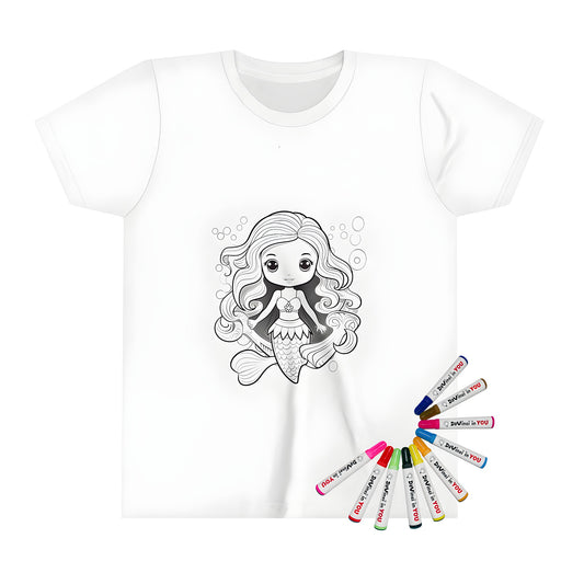 Cartoon mermaid design on kid's t-shirt