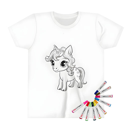 Little ones coloring fun kit with baby unicorn tee