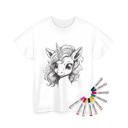 Unisex t-shirt featuring a magical unicorn design, perfect for fans of horses and fantasy