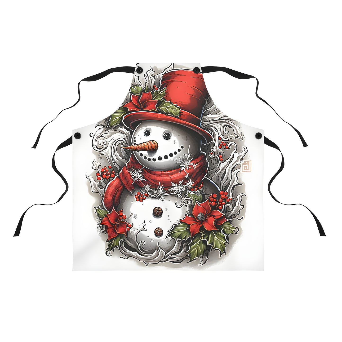 Apron with Winter Wonderland design, Holiday-themed Apron