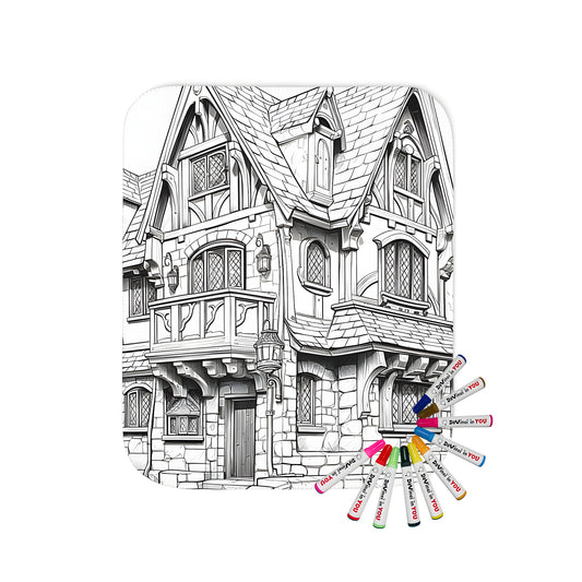 Blanket coloring kit fabric markers cottage illustration design inspiration home decor gift