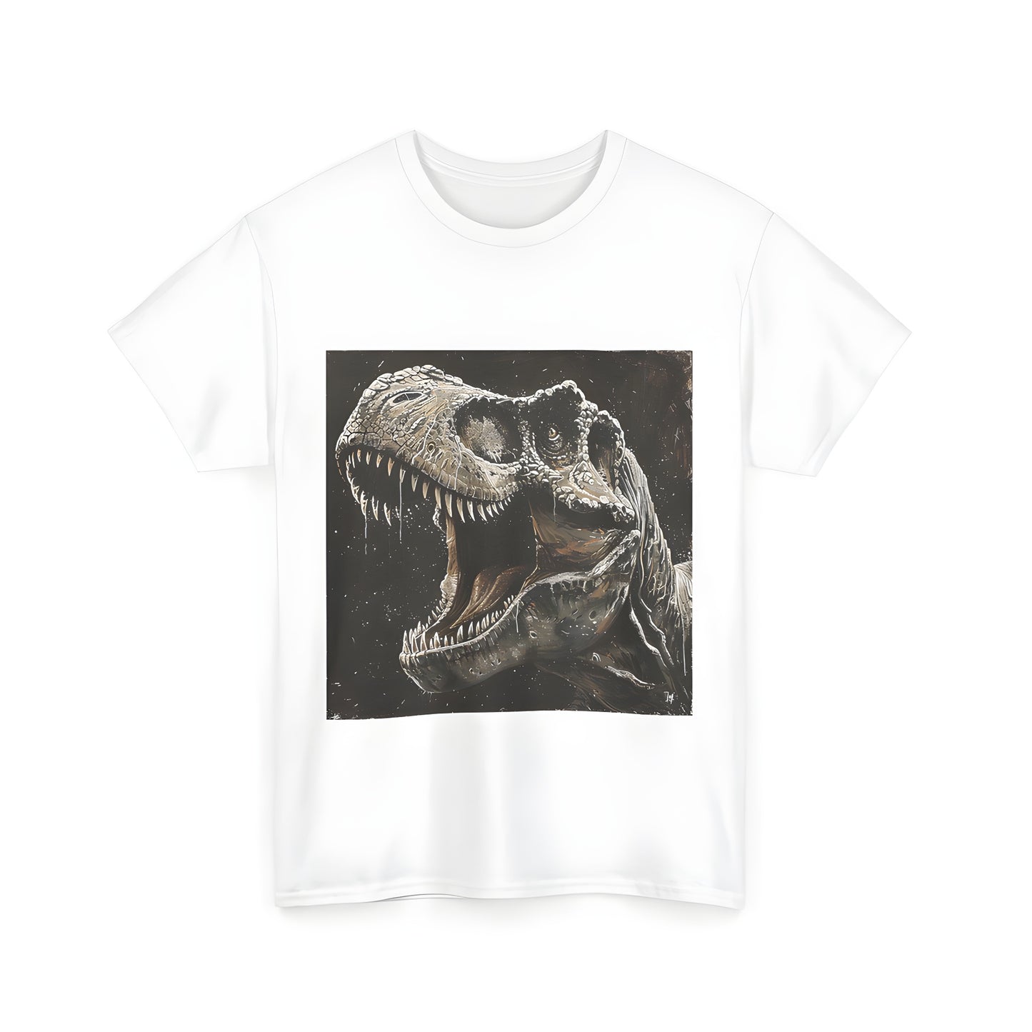 Colorful portrait of a roaring T-Rex, Dino, Prehistoric beast, on a Unisex T-shirt