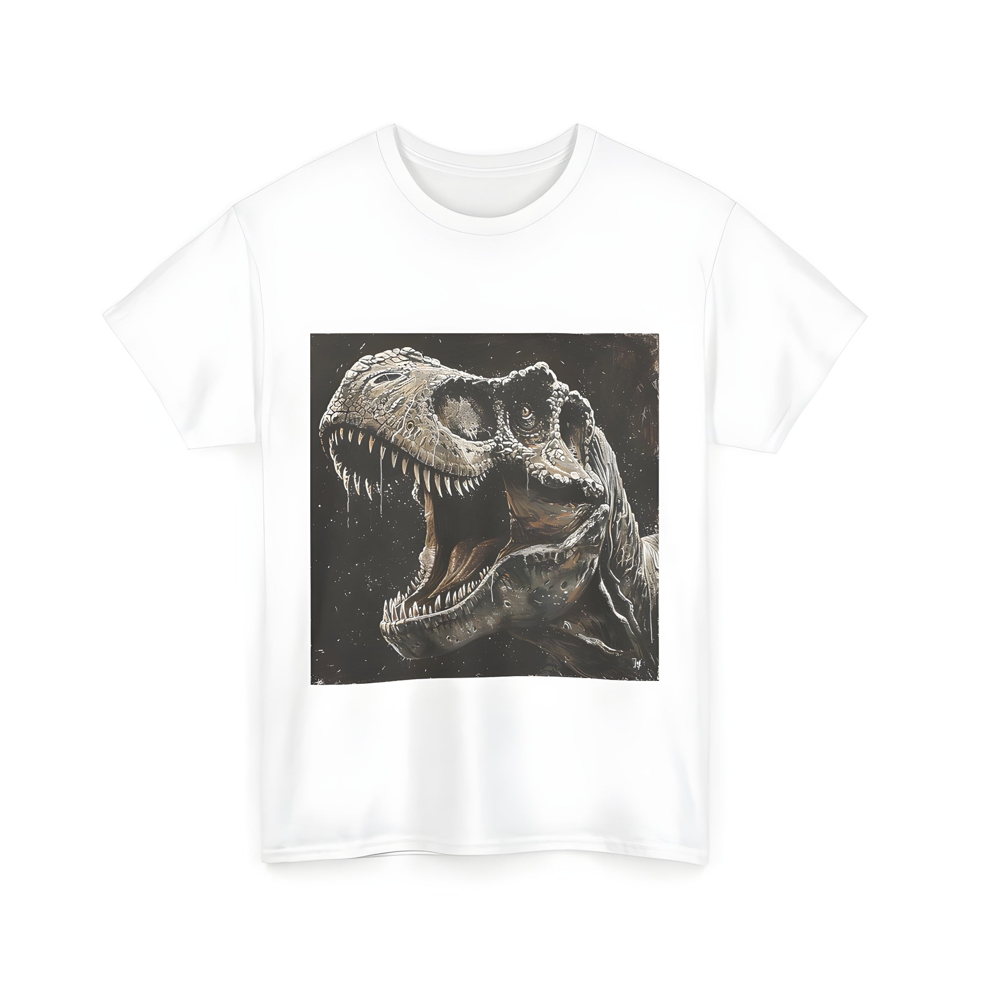 Colorful portrait of a roaring T-Rex, Dino, Prehistoric beast, on a Unisex T-shirt