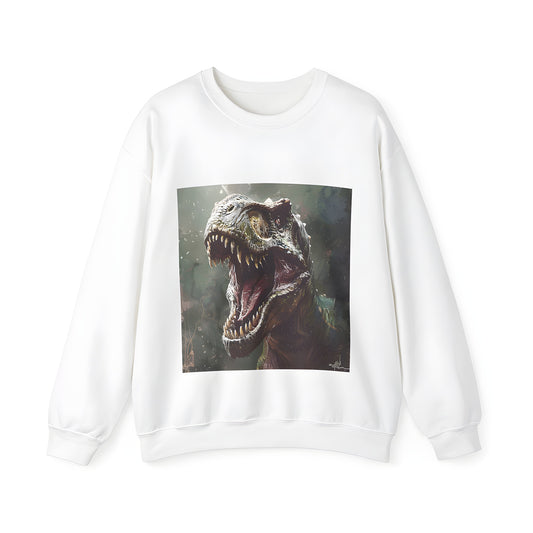 Adult Sweatshirt featuring a roaring T-Rex, a mighty Dino, or Prehistoric Monster design