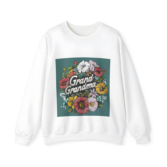 Adult Grandmother Hoodie - Vibrant Floral Illustration Grandmama Graphic Tee