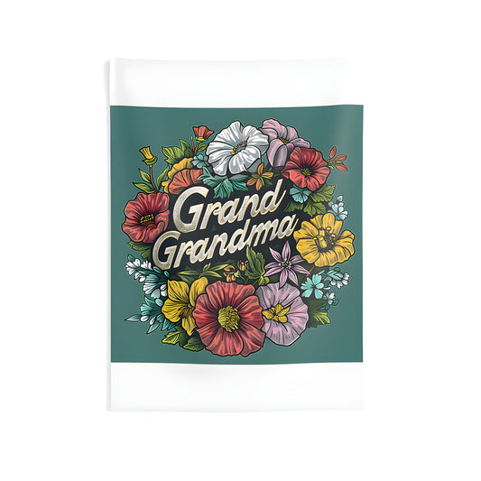 Vintage Floral Grandma Nana Mimi Tapestry - Grandmotherly Love Indoor Wall Hanging Home Decor