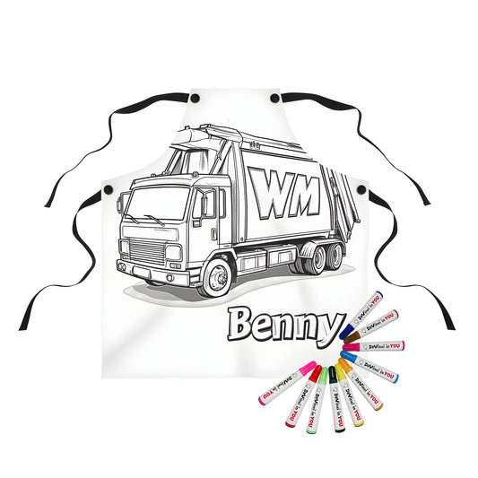 Colorful Garbage Truck Design Apron