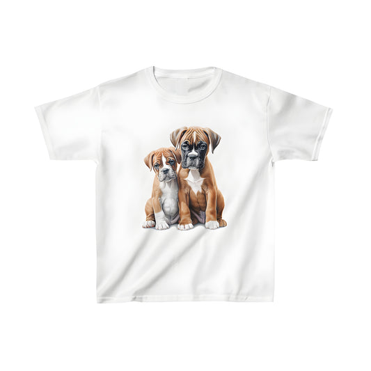 Colorful cartoon illustration of adorable puppies, playful dogs, cute canines, and kid's apparel