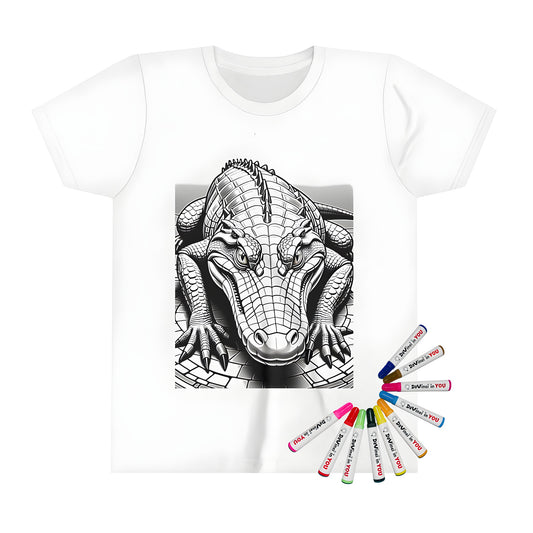 Kid's T-shirt Coloring Kit with 10 Fabric Markers - Crocodile