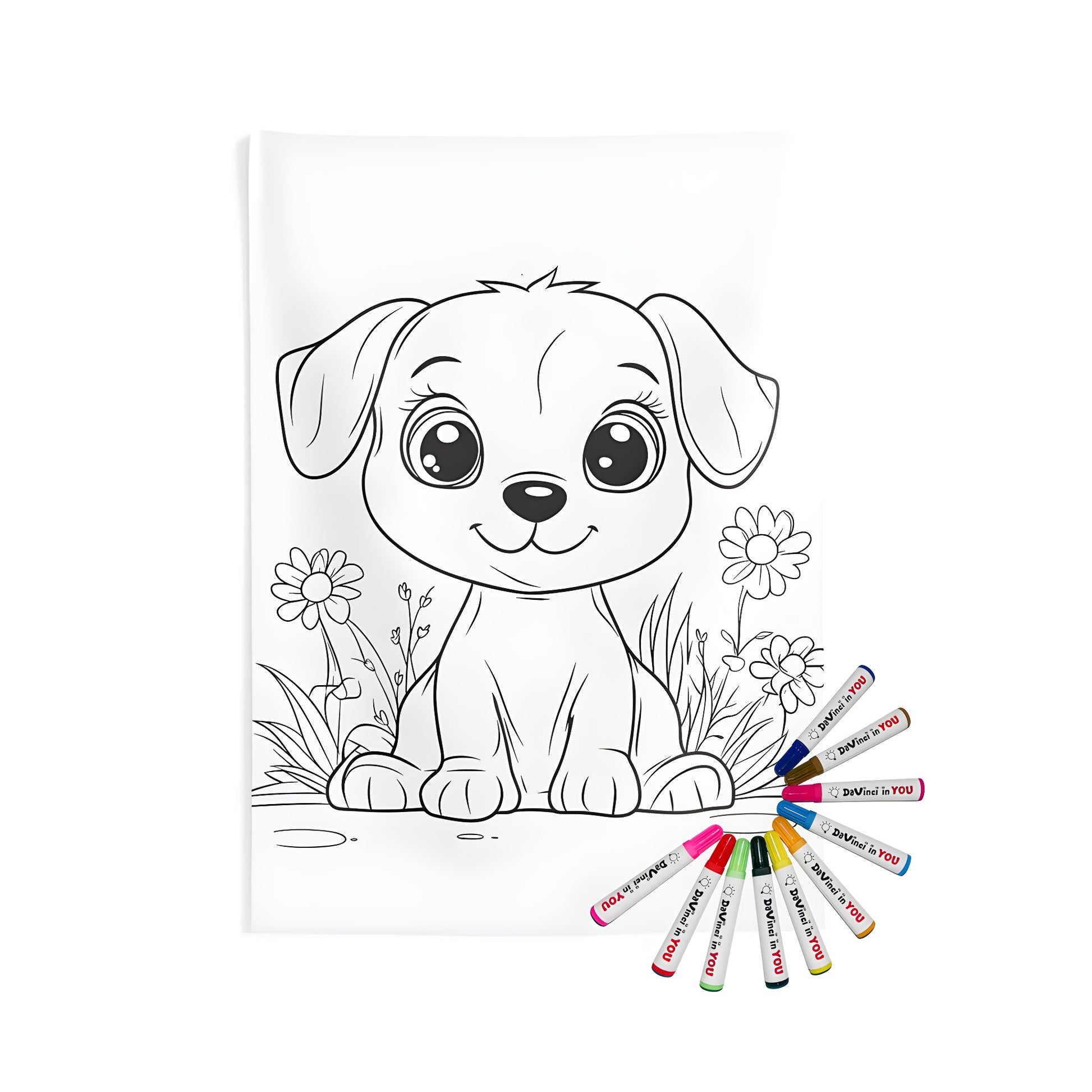 Indoor wall tapestry with cute canine design, ideal for kids and adults alike