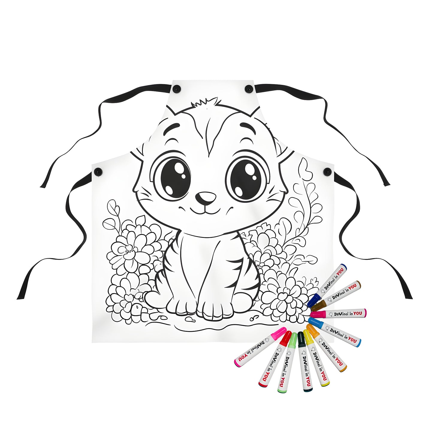 Apron with adorable baby tiger illustration design