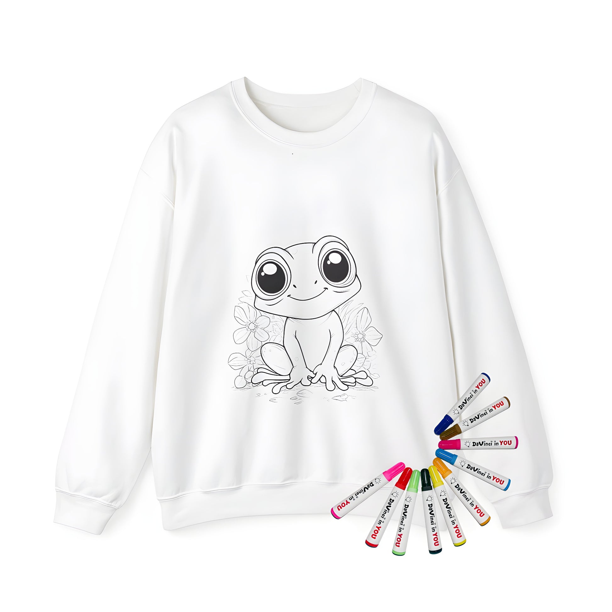 Coloring frog graphic sweatshirt for kids