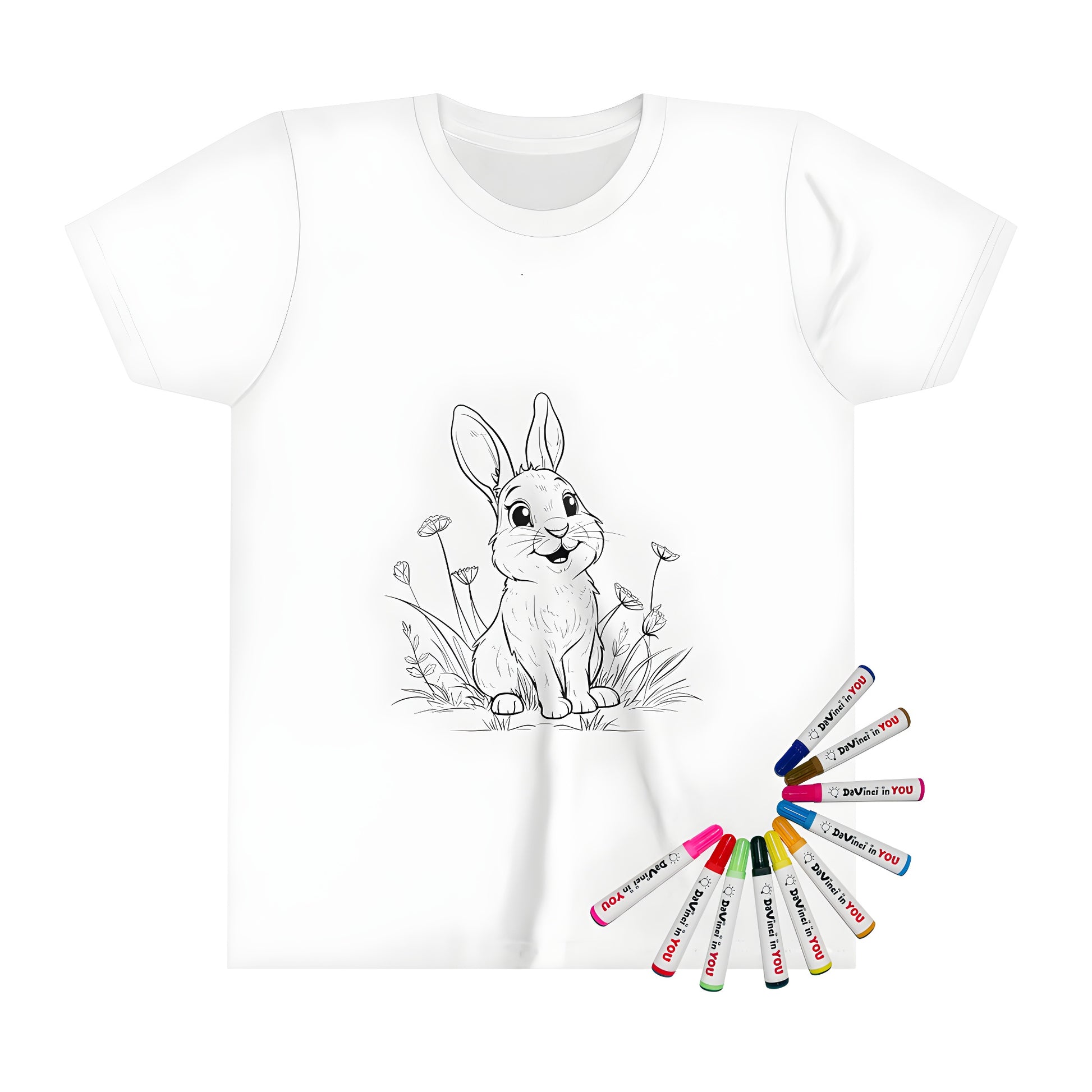 Colorful Kids T-shirt featuring adorable bunny design