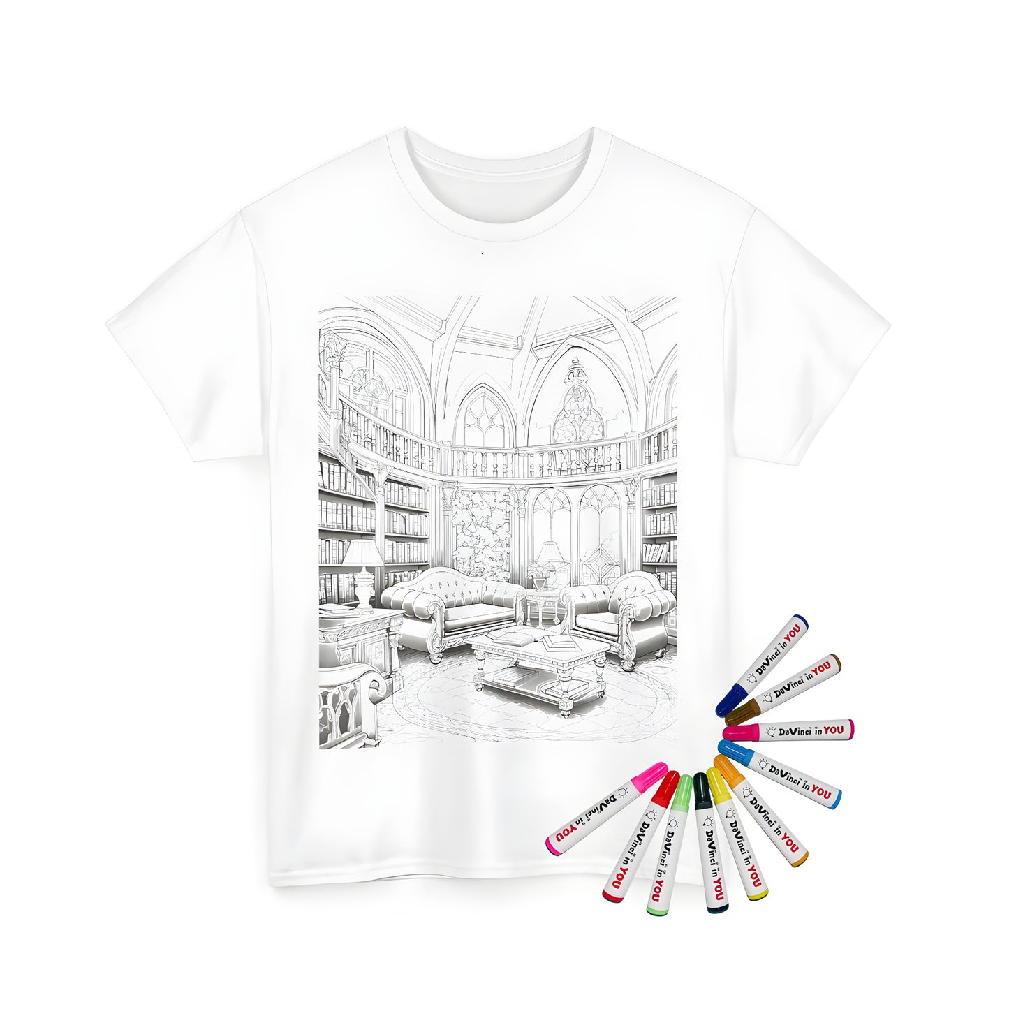 Unisex T-shirt Coloring Kit with 10 Fabric Markers - Library