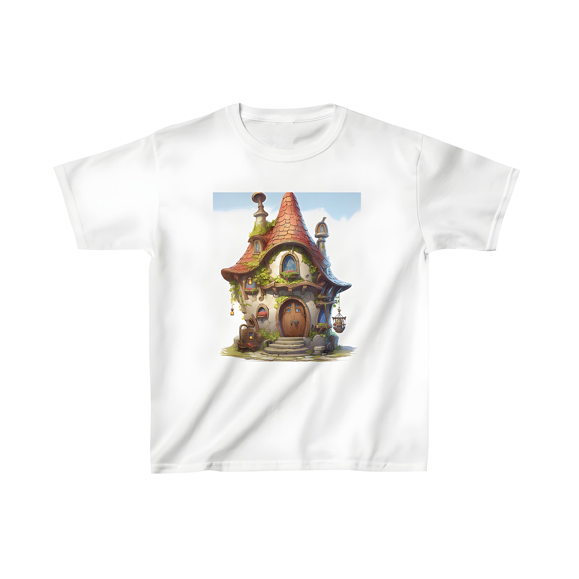 Colorful whimsical cottage shirt for kids