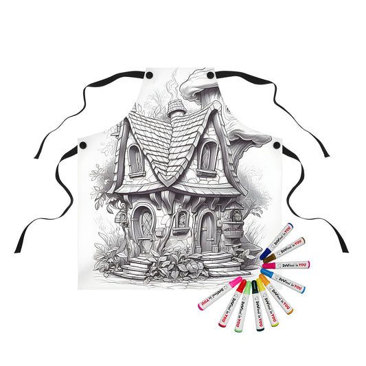 Fairy-themed apron with whimsical designs, perfect for crafty activities