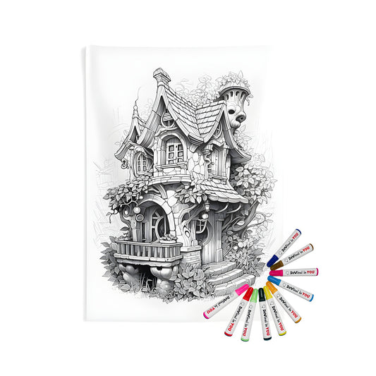 Indoor Wall Tapestries with Enchanted Castle