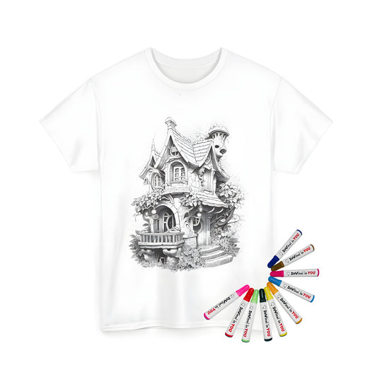 Magical Whimsical Cottage Unisex T-Shirt Design