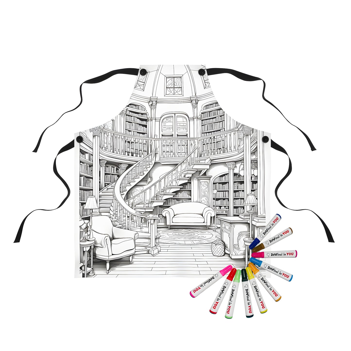 Library Apron Library Interior Apron Coloring Kit | DaVinci in You – Davinci in You