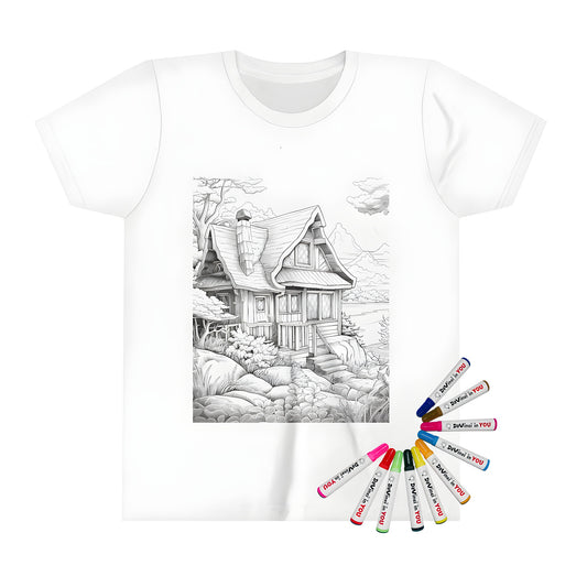 Kid's T-shirt with cozy cottage design