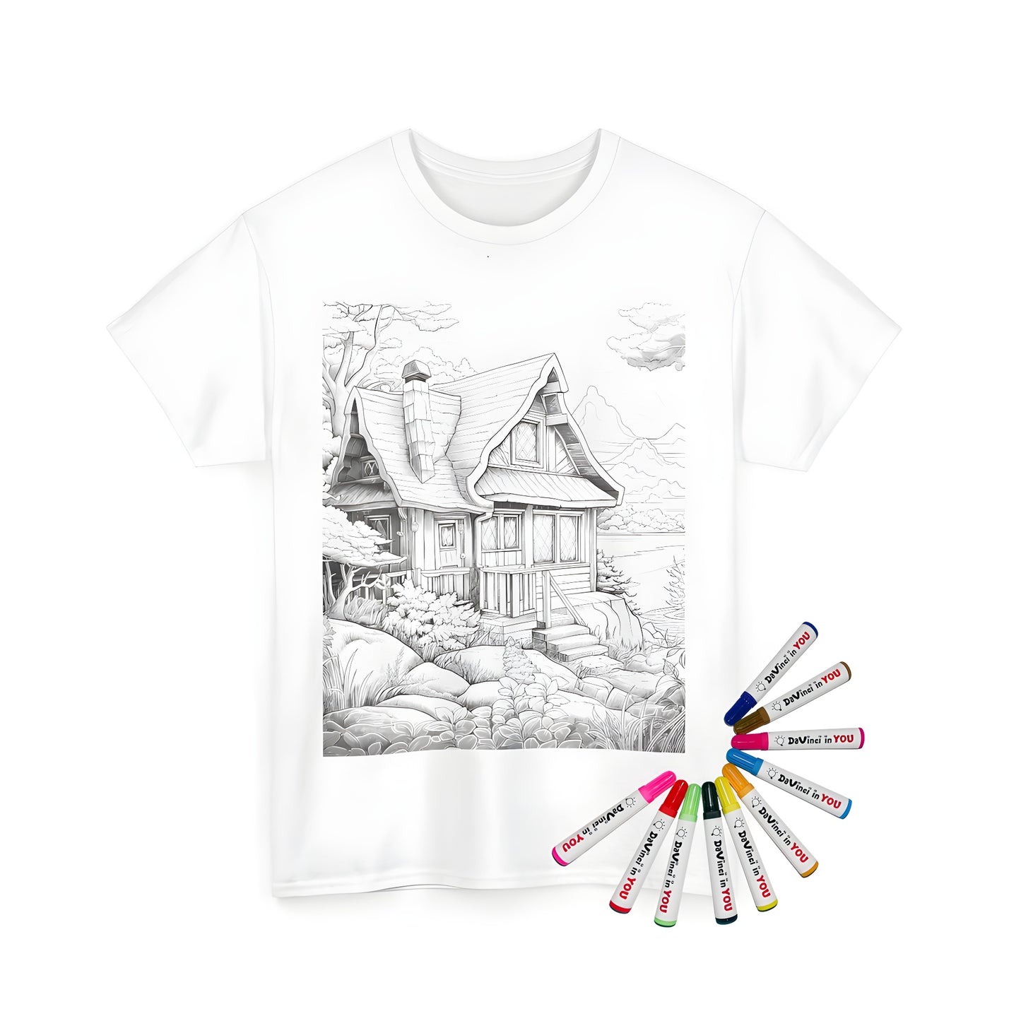 Cozy cottage themed coloring shirt