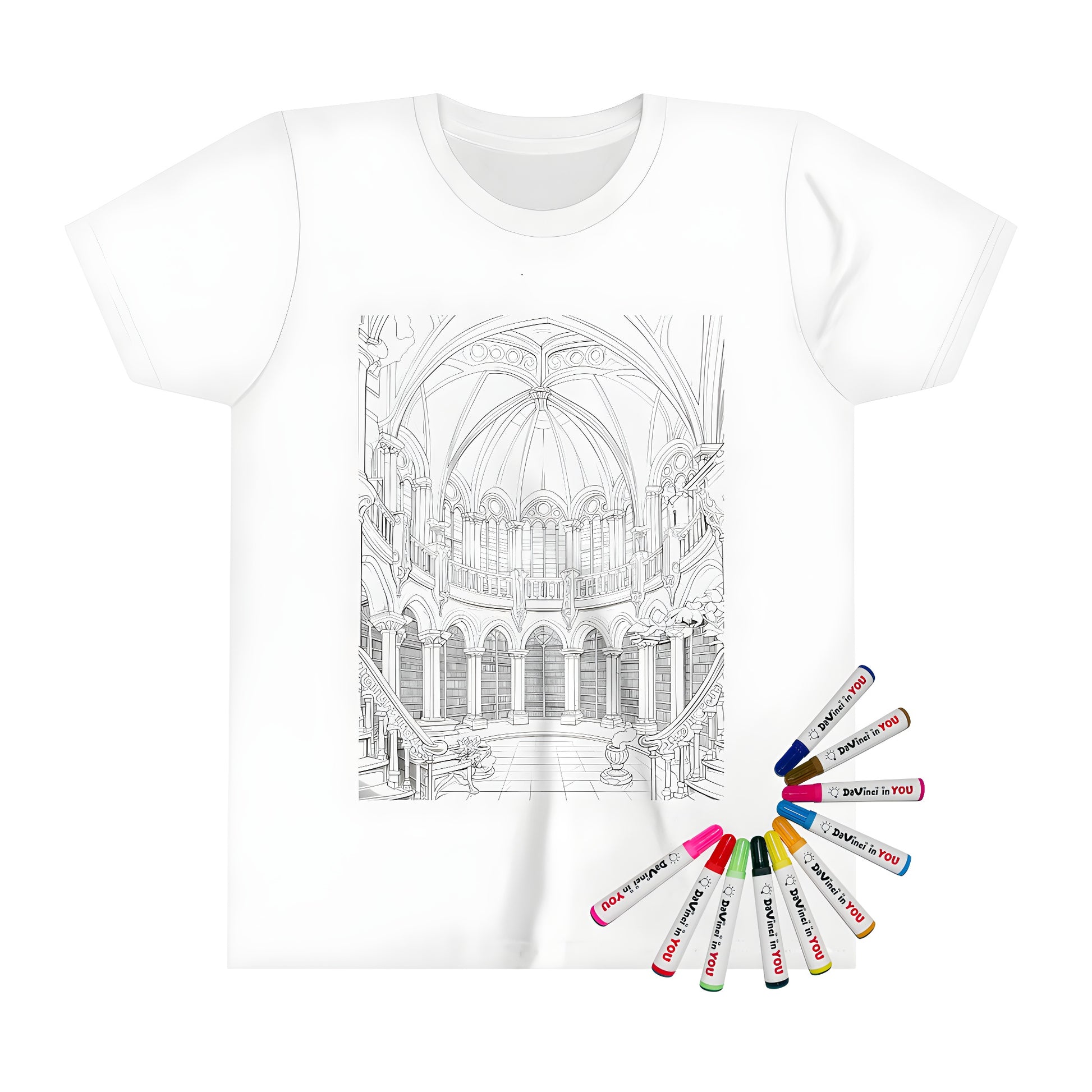 Kids' t-shirt with historic library design