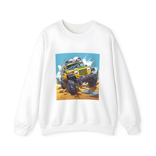 Adult Sweatshirt with Colorful Off-Road Truck or 4x4 Vehicle Design