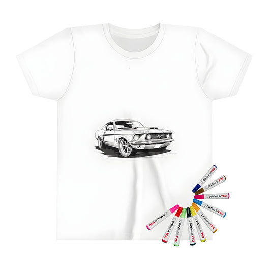 Kid's t-shirt with a vintage Mustang illustration