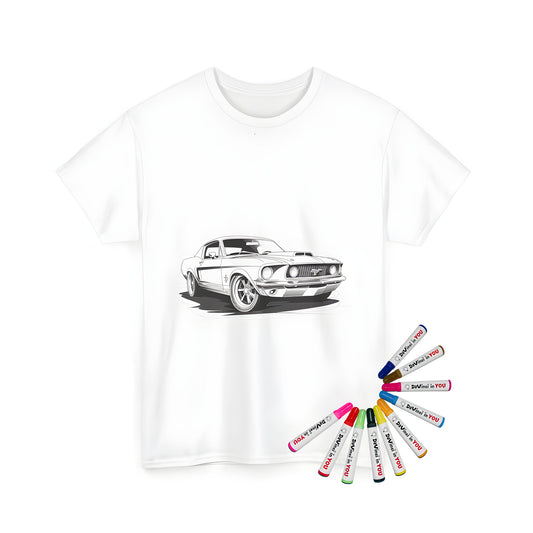 Unisex T-shirt featuring a vintage car illustration for kids and adults alike