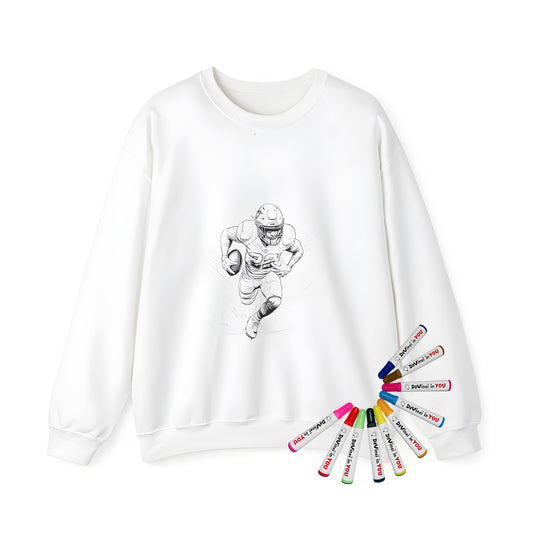 Coloring kit sweatshirt with football design, gift for NFL fans