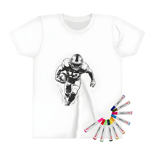 Football jersey for kids with fun coloring kit and fabric markers, great gift idea