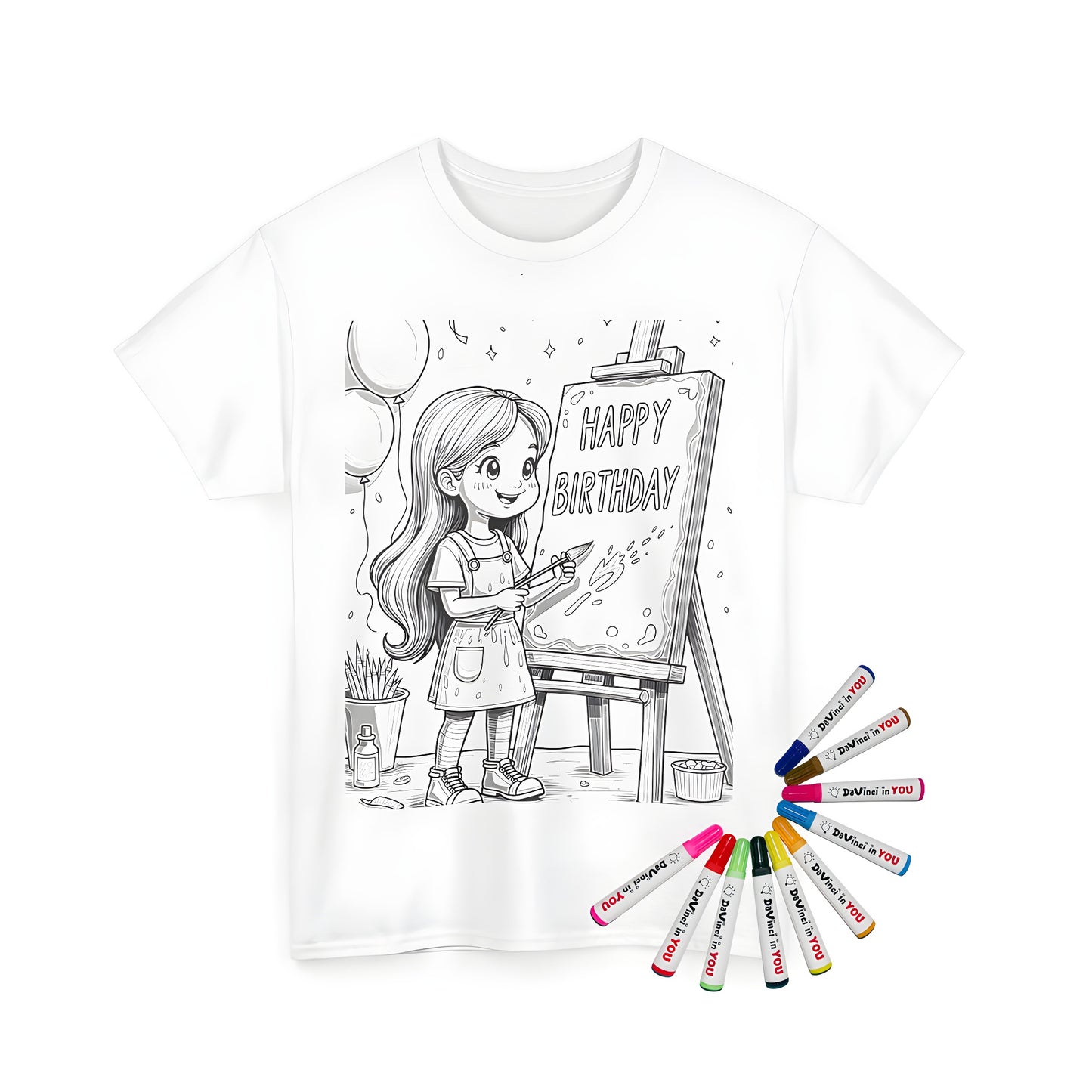 Birthday painting t-shirt for kids and adults, unisex birthday art tee