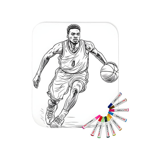 Coloring blanket of a basketball player in action