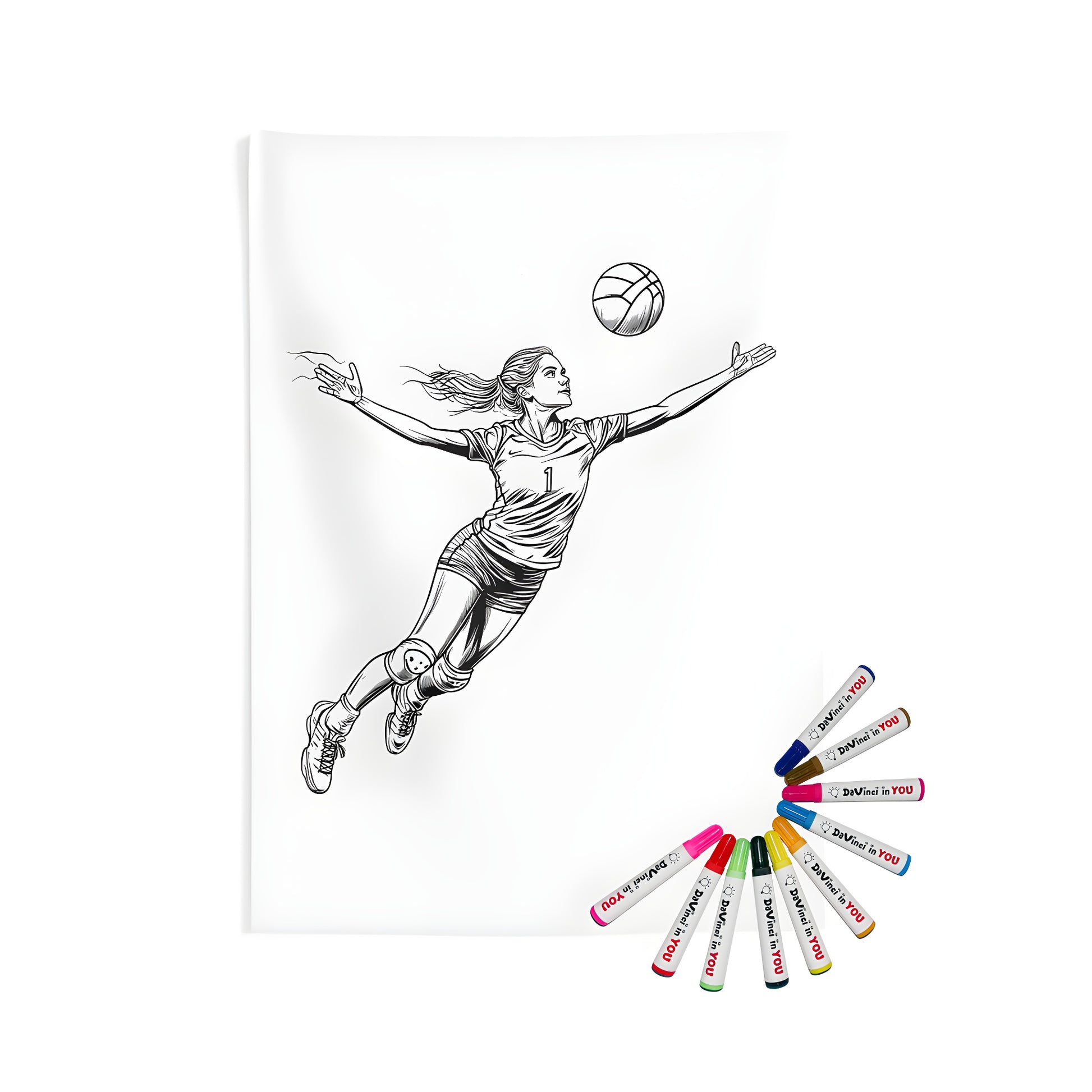 Volleyball player indoor wall tapestry