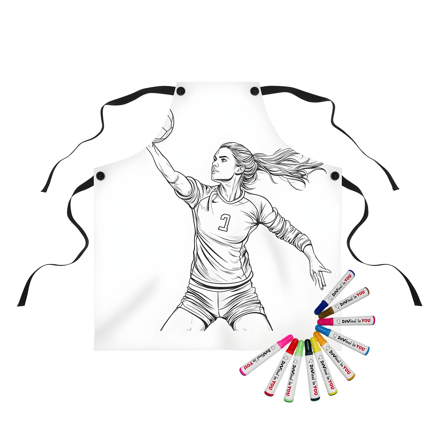 Colorful apron featuring a vibrant volleyball design