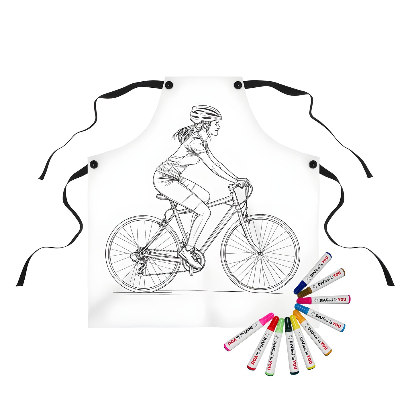 Apron featuring line art cycling design