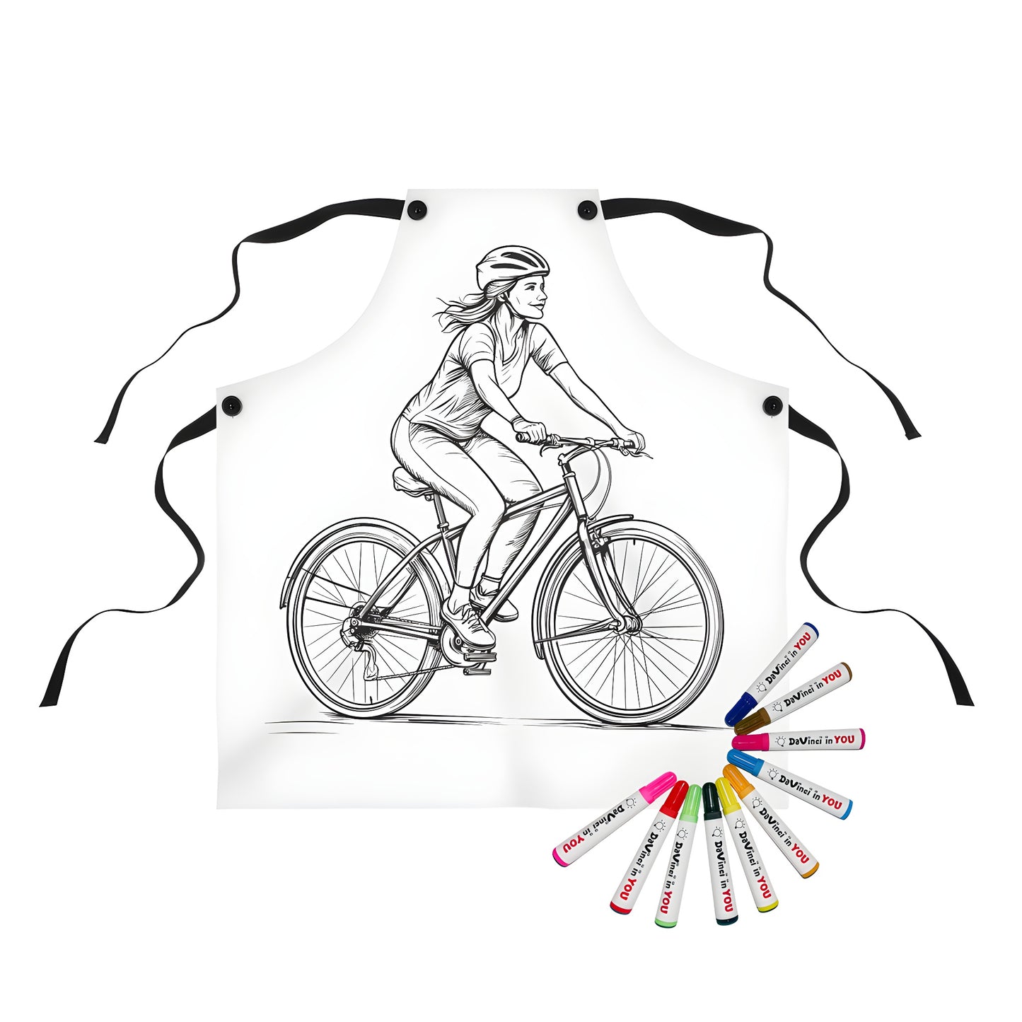 Cycling inspired apron for women riders with fun and colorful design