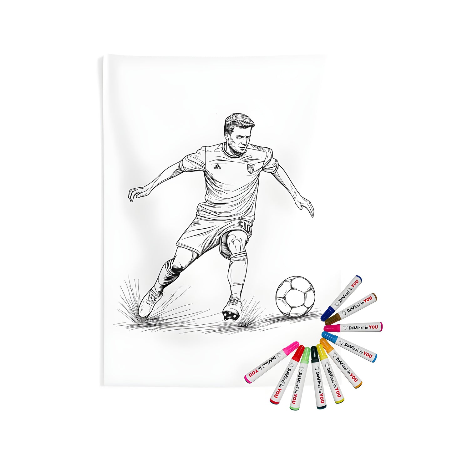 Indoor wall tapestries sports themed with soccer illustration