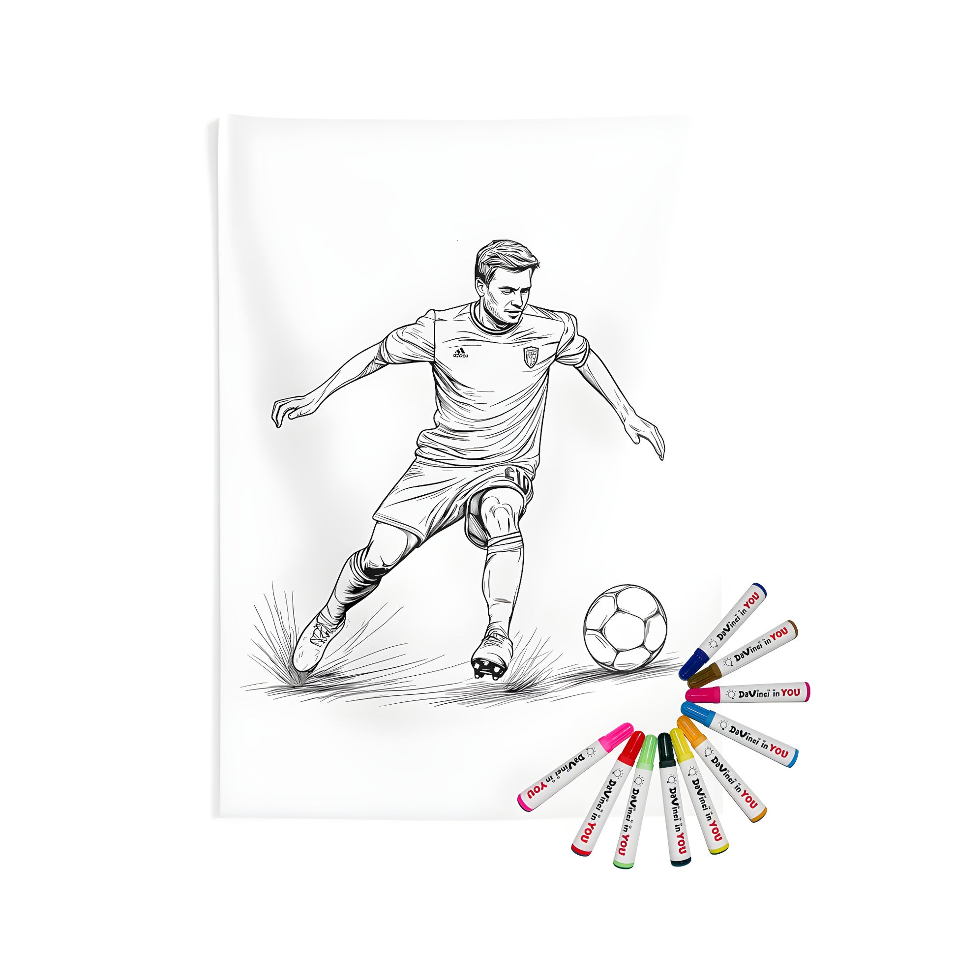 Indoor wall tapestries sports themed with soccer illustration