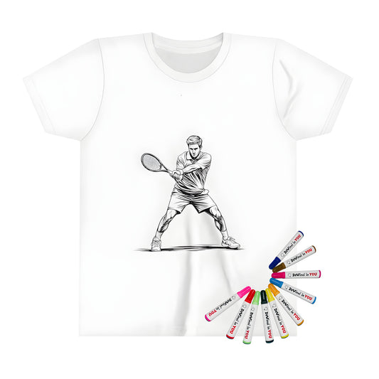 Kids' t-shirt featuring a fun tennis design for little athletes