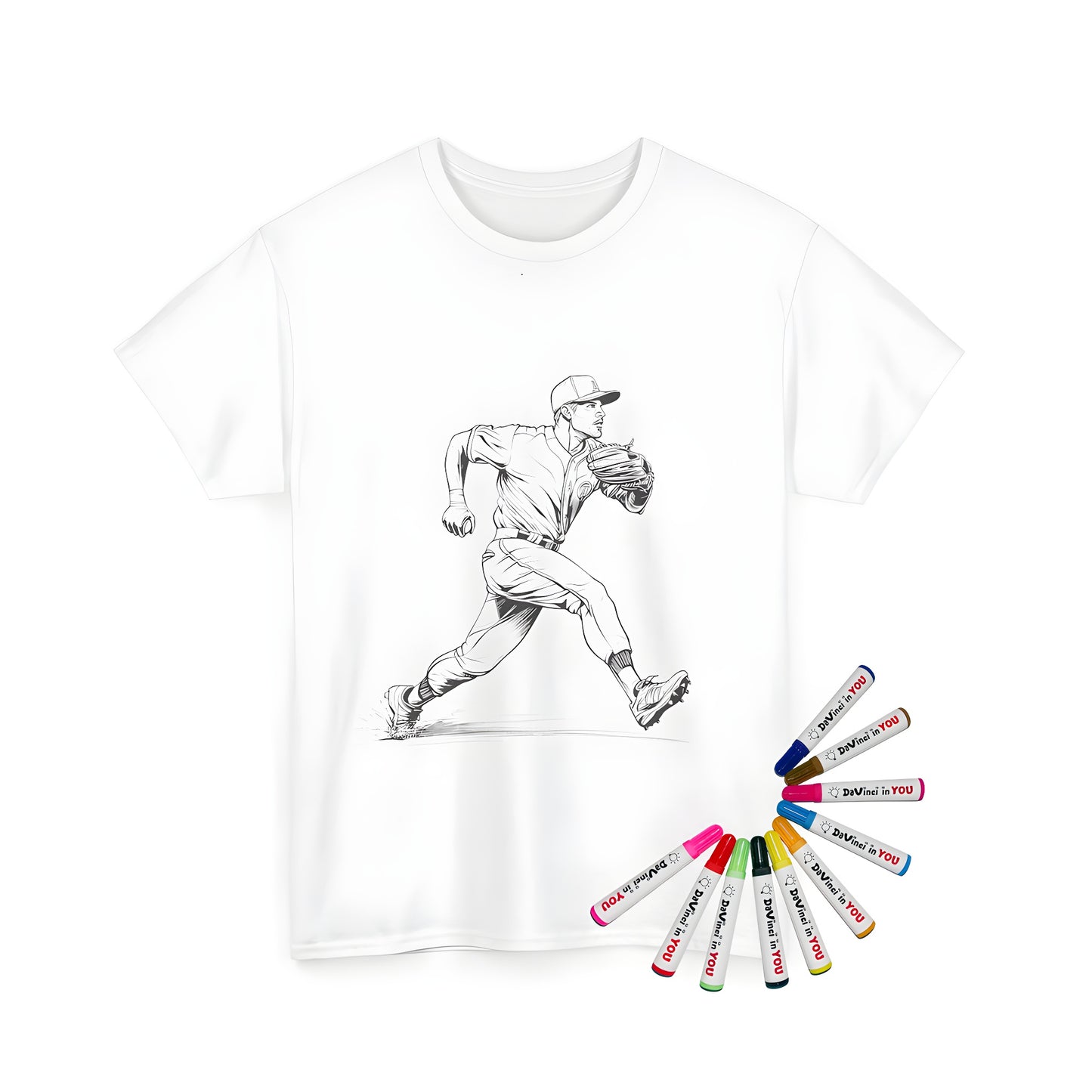 Baseball themed unisex tee for kids and adults, baseball player illustration t shirt