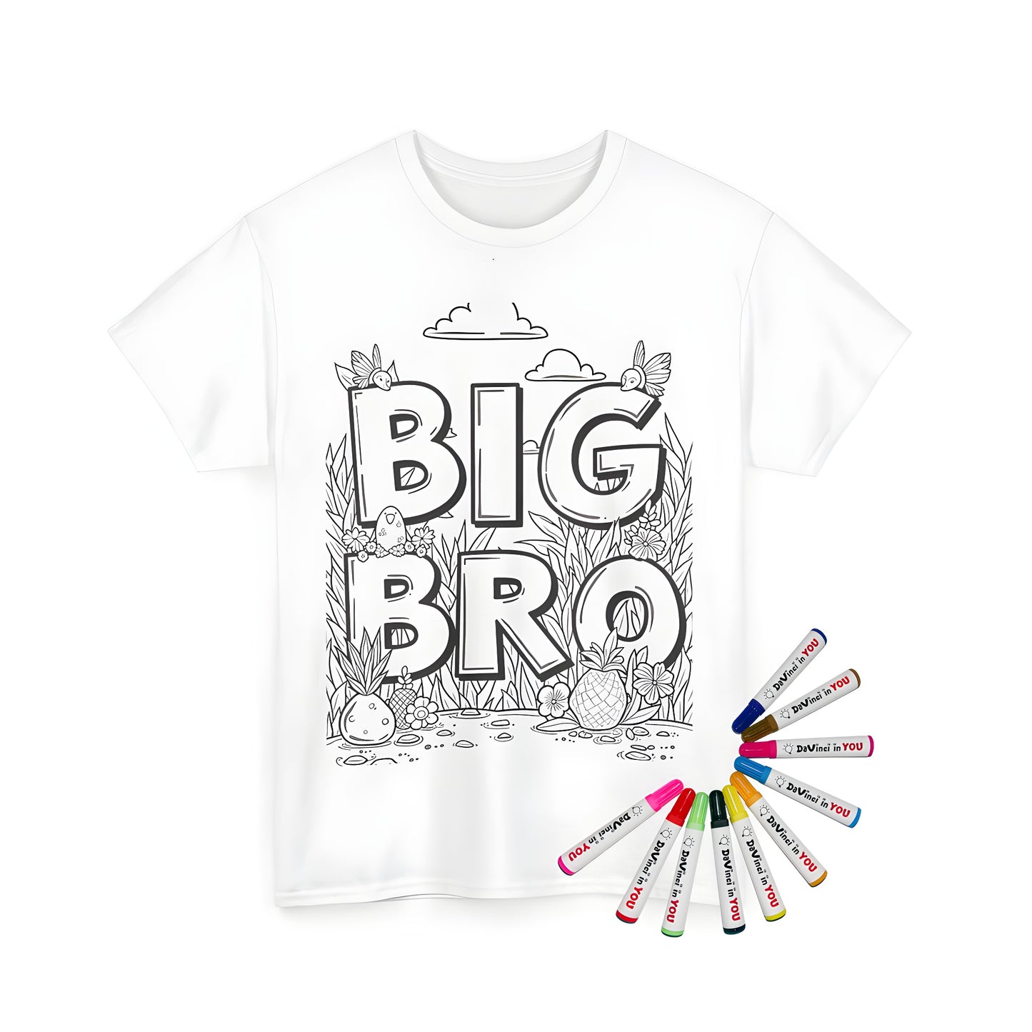 Unisex T-Shirt with Big Brother Baby Shower Gift Idea, Brother's New Arrival Congratulations Card for Him