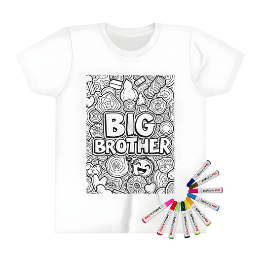 Colorful Big Bro, Brother Boy, Older Sibling design on kid's t-shirt