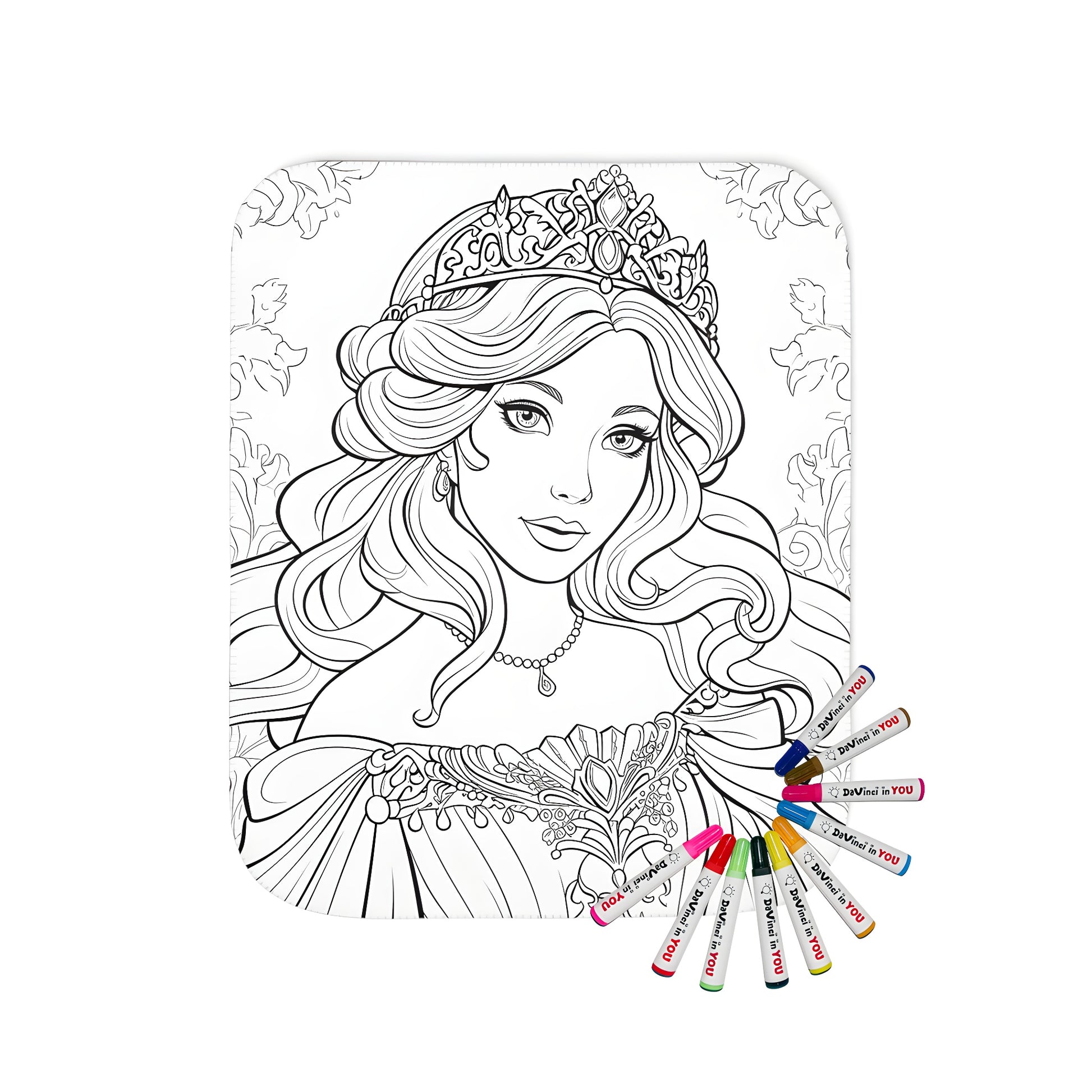 Detailed princess blanket design with intricate artwork