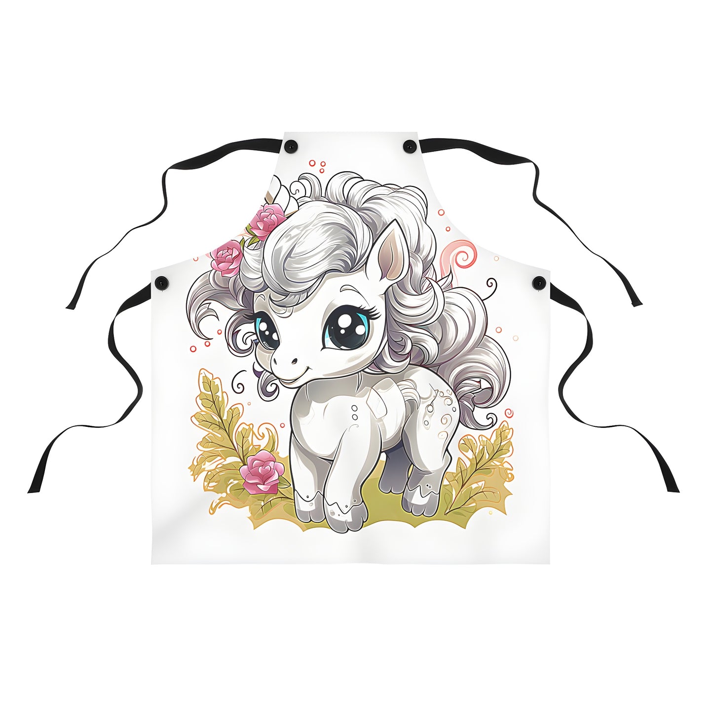 Colorful Apron with Enchanted Cute Little Unicorn, Adorable Fawn Design for Kids