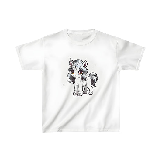 Adorable baby unicorn graphic t-shirt, colorful kid's tee with cute unicorn design