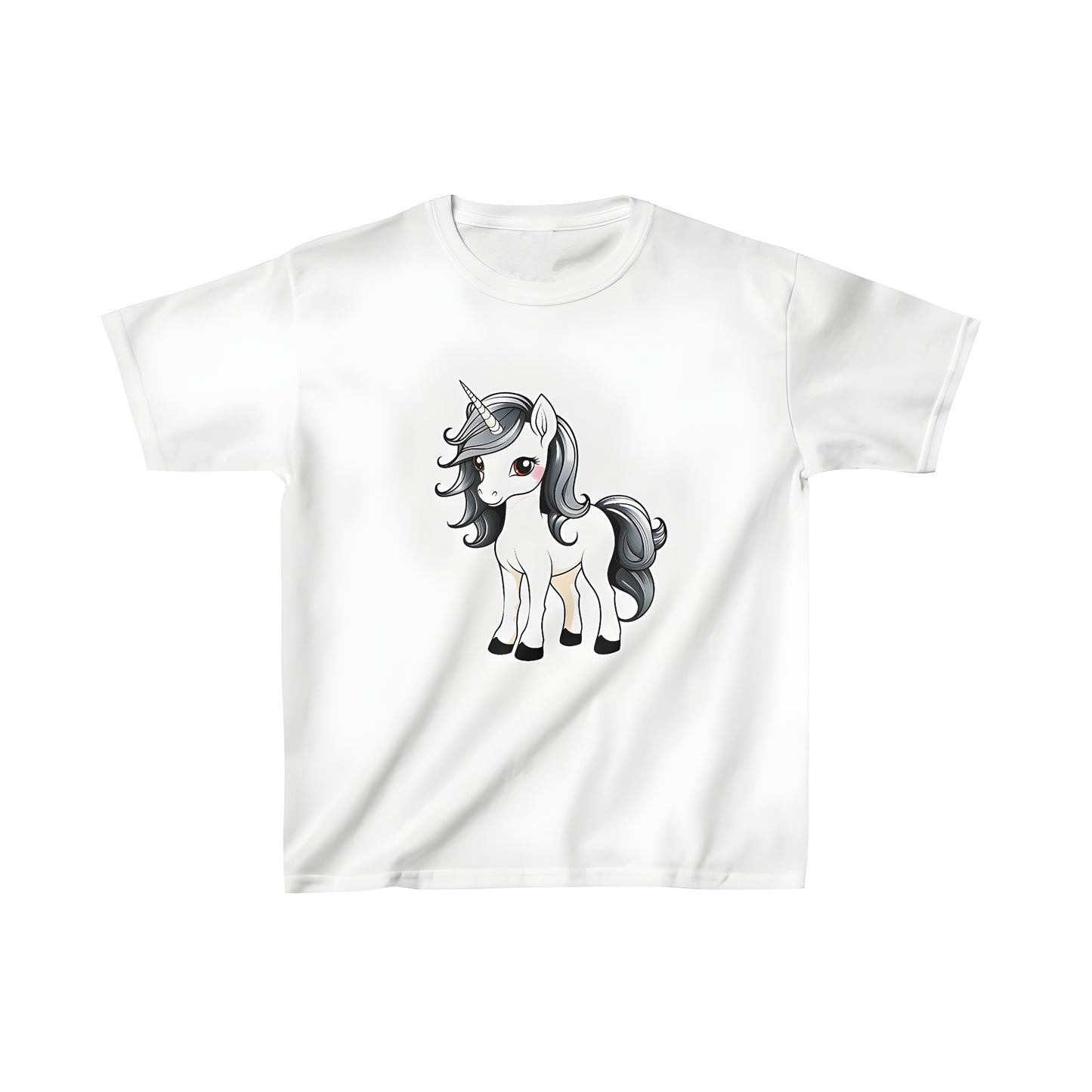 Colorful kid's t-shirt featuring a whimsical unicorn design