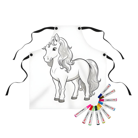 Apron featuring an enchanting unicorn design, perfect for fantasy fans and kids who love mythical creatures like dragons, fairies, or phoenixes.