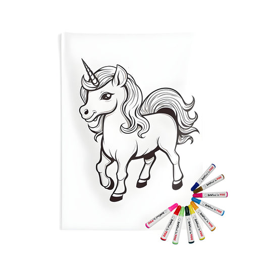 Magical unicorn wall tapestry indoor hanging decoration