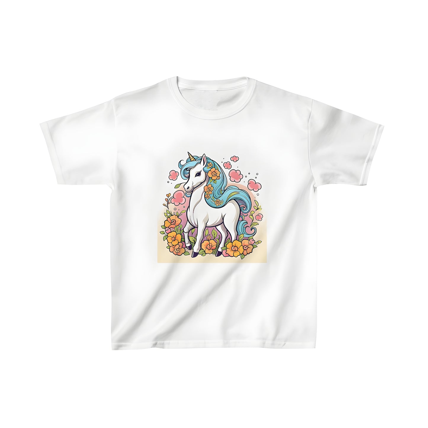 Colorful Kids T-Shirt with Unicorn Design, Vibrant Illustration of Unicorn Girl, Fun Fashionable Apparel for Children